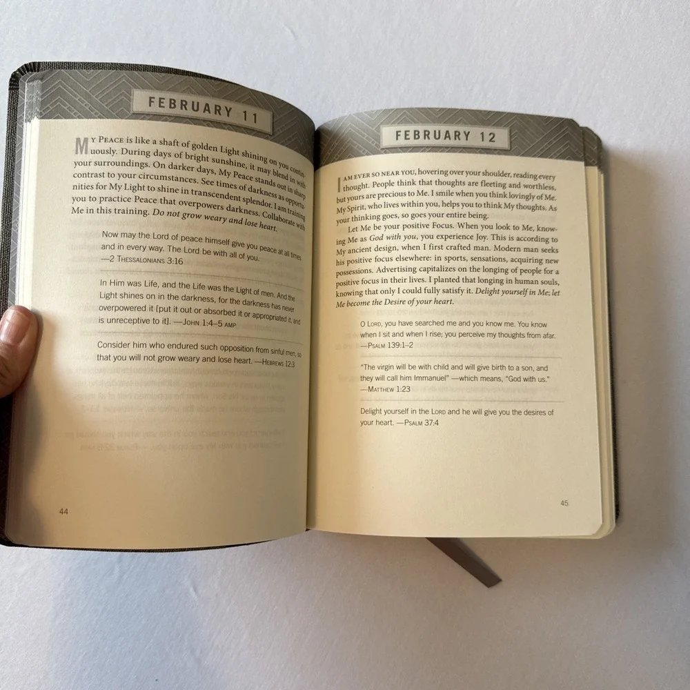Jesus Calling Sarah Young Textured Gray Leathersoft Daily Devotional Book 365